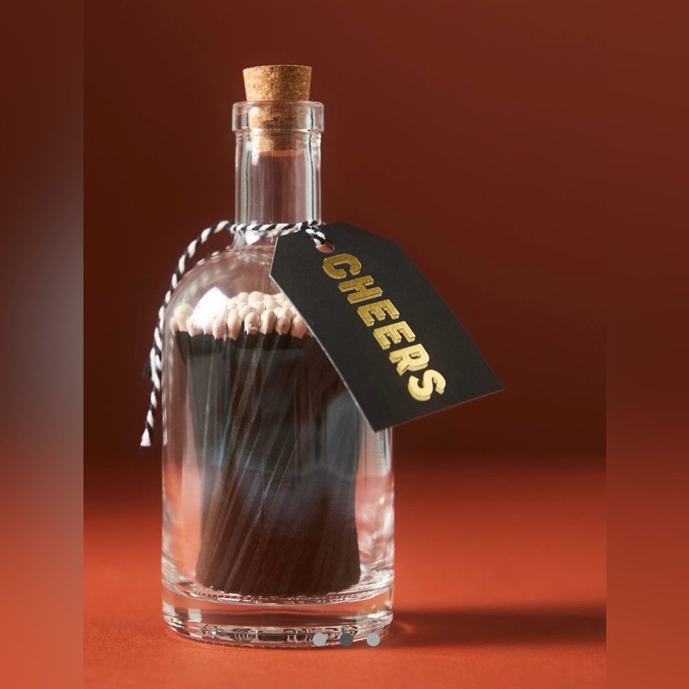 NWT Anthropologie Archivist Holiday Match Bottle in Black